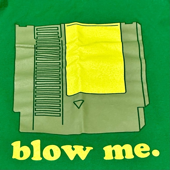 Vintage Green Nintendo Cartridge Punny Tee Shirt Silly Dad Jokes No Tag - Picture 1 of 7